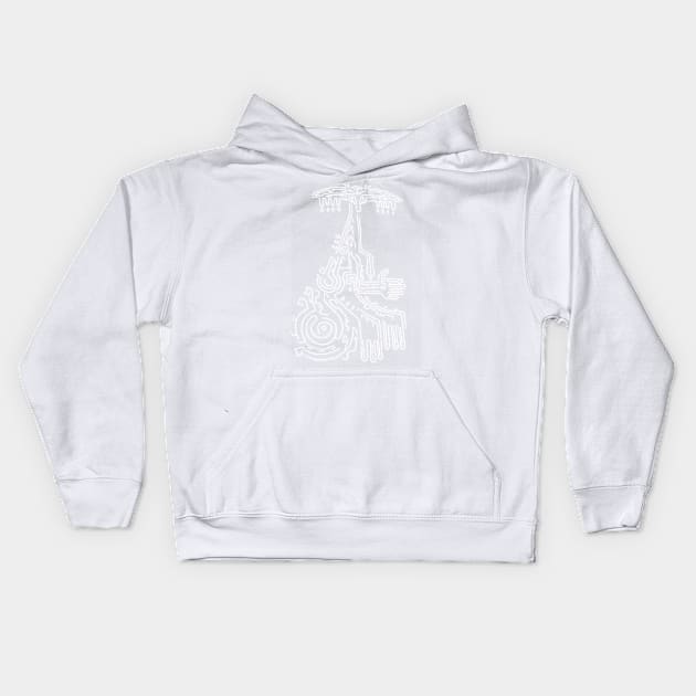 White on Gray Rauru Geoglyph (Totk) Kids Hoodie by HeartonSleeves